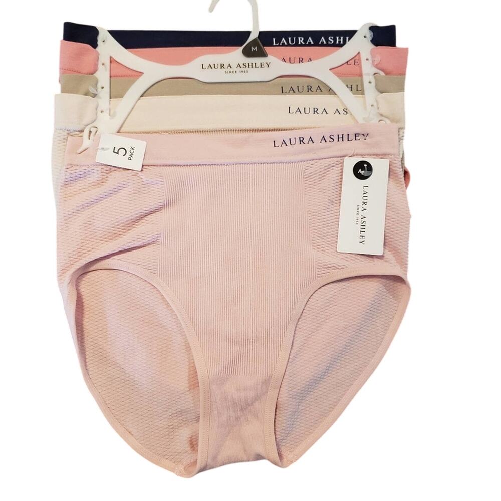 Laura Ashley NWT 5 pack panties stretch briefs nylon spandex briefs M